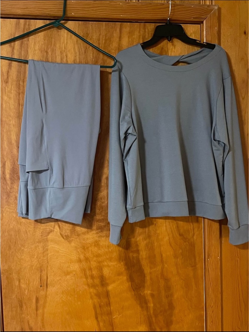 Ladies Cozy Two-Piece lounge Set in Light Blue
